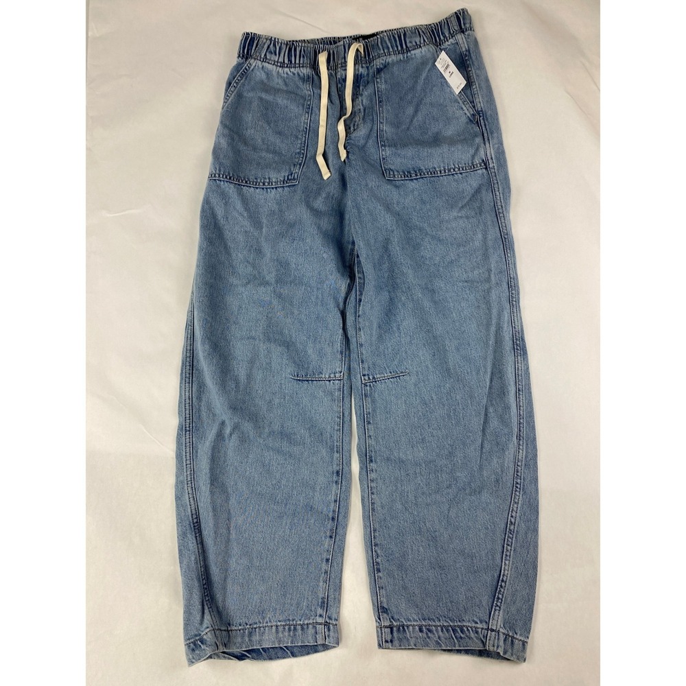 NWT GAP Jeans Pull On Barrel Women's Size M Long - Blue